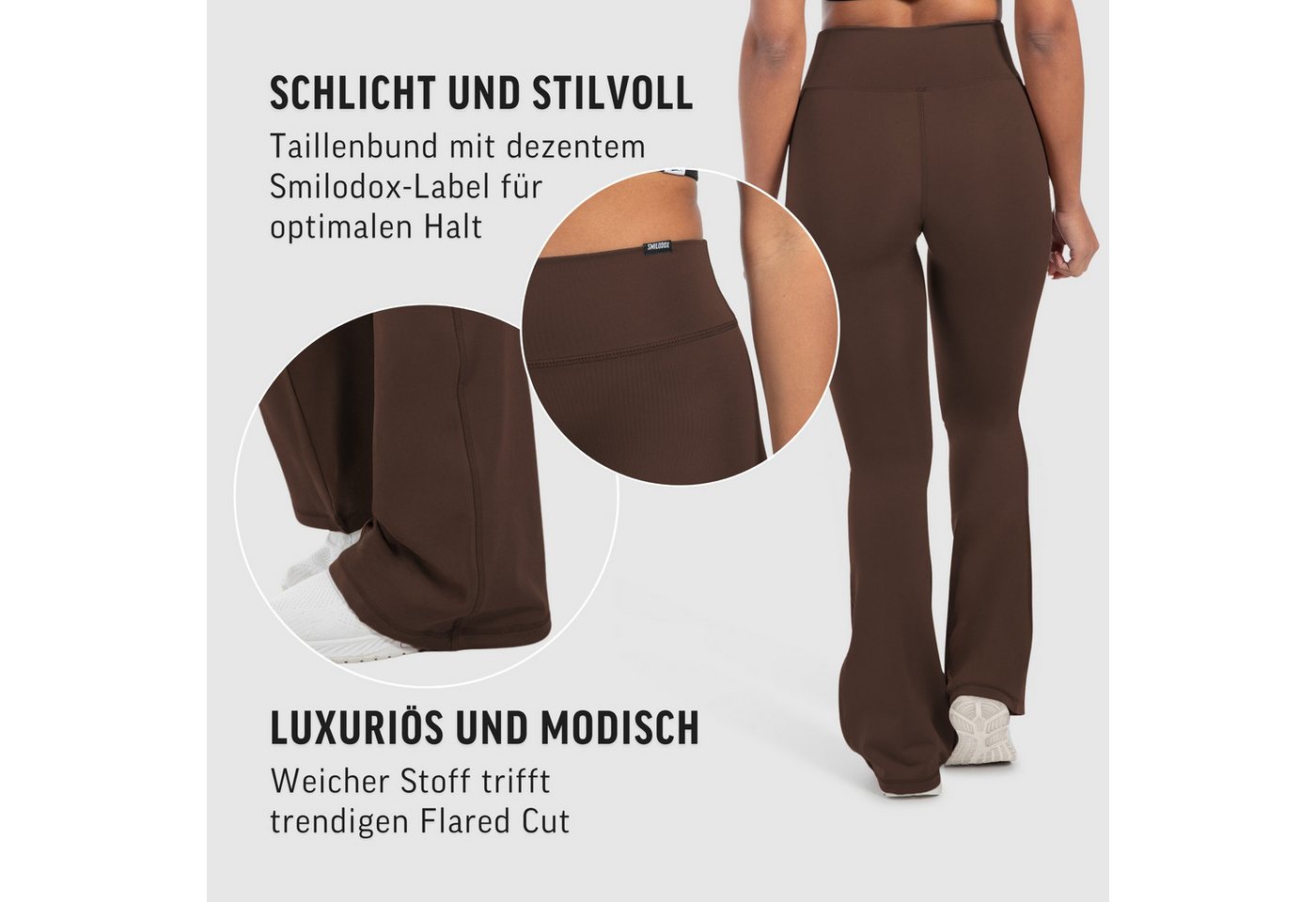 Smilodox Schlaghose Loreen, Flared Seamless Sportleggings, Schlaghose, Blickdicht Slim Fit Booty Yogahose, Elastisch Fitnessleggings, Gym, Freizeit – Bild 5 von 5