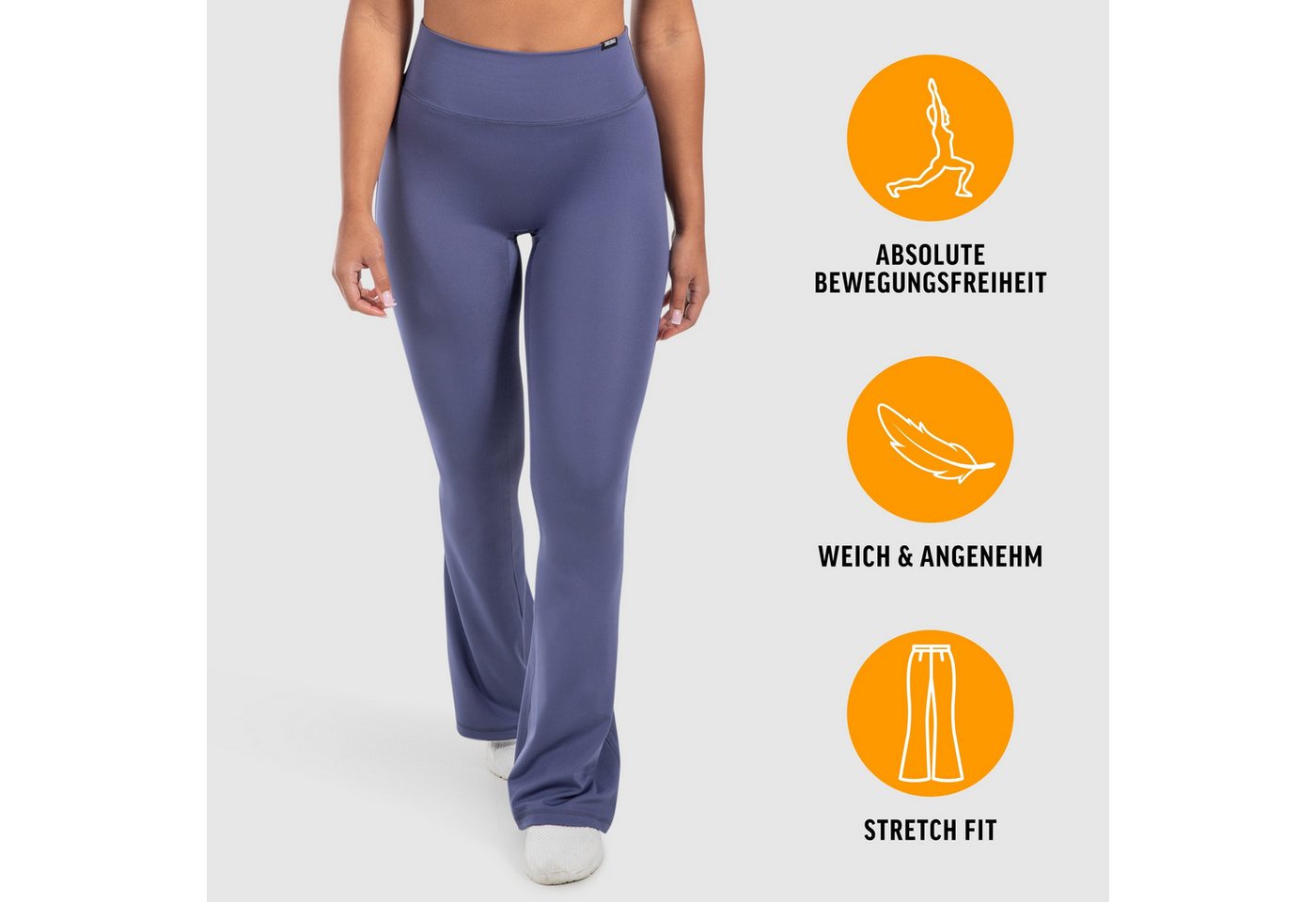 Smilodox Schlaghose Loreen, Flared Seamless Sportleggings, Schlaghose, Blickdicht Slim Fit Booty Yogahose, Elastisch Fitnessleggings, Gym, Freizeit – Bild 2 von 5