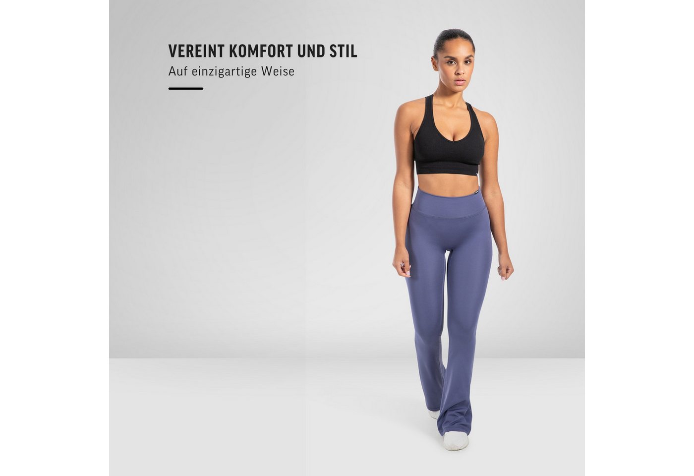 Smilodox Schlaghose Loreen, Flared Seamless Sportleggings, Schlaghose, Blickdicht Slim Fit Booty Yogahose, Elastisch Fitnessleggings, Gym, Freizeit – Bild 3 von 5