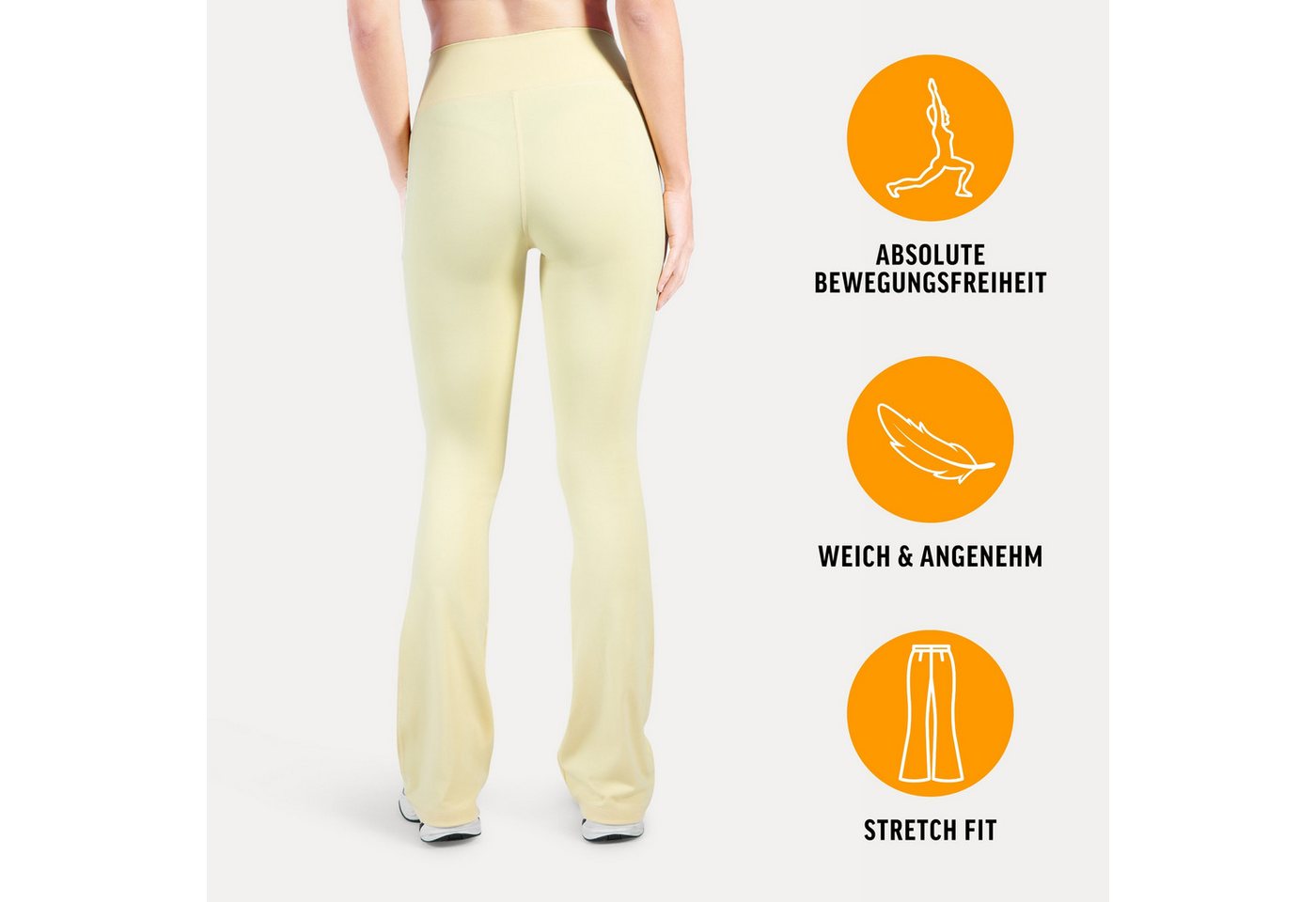 Smilodox Schlaghose Loreen, Flared Seamless Sportleggings, Schlaghose, Blickdicht Slim Fit Booty Yogahose, Elastisch Fitnessleggings, Gym, Freizeit – Bild 2 von 5