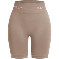 Smilodox Shorts Azura, Seamless Booty Scrunch Radlerhose mit Schriftzug Yoga & Gym Push Up High Waist Hotpants Blickdicht Shaped Fit Fitness Alltag