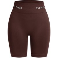 Smilodox Shorts Azura, Seamless Booty Scrunch Radlerhose mit Schriftzug Yoga & Gym Push Up High Waist Hotpants Blickdicht Shaped Fit Fitness Alltag
