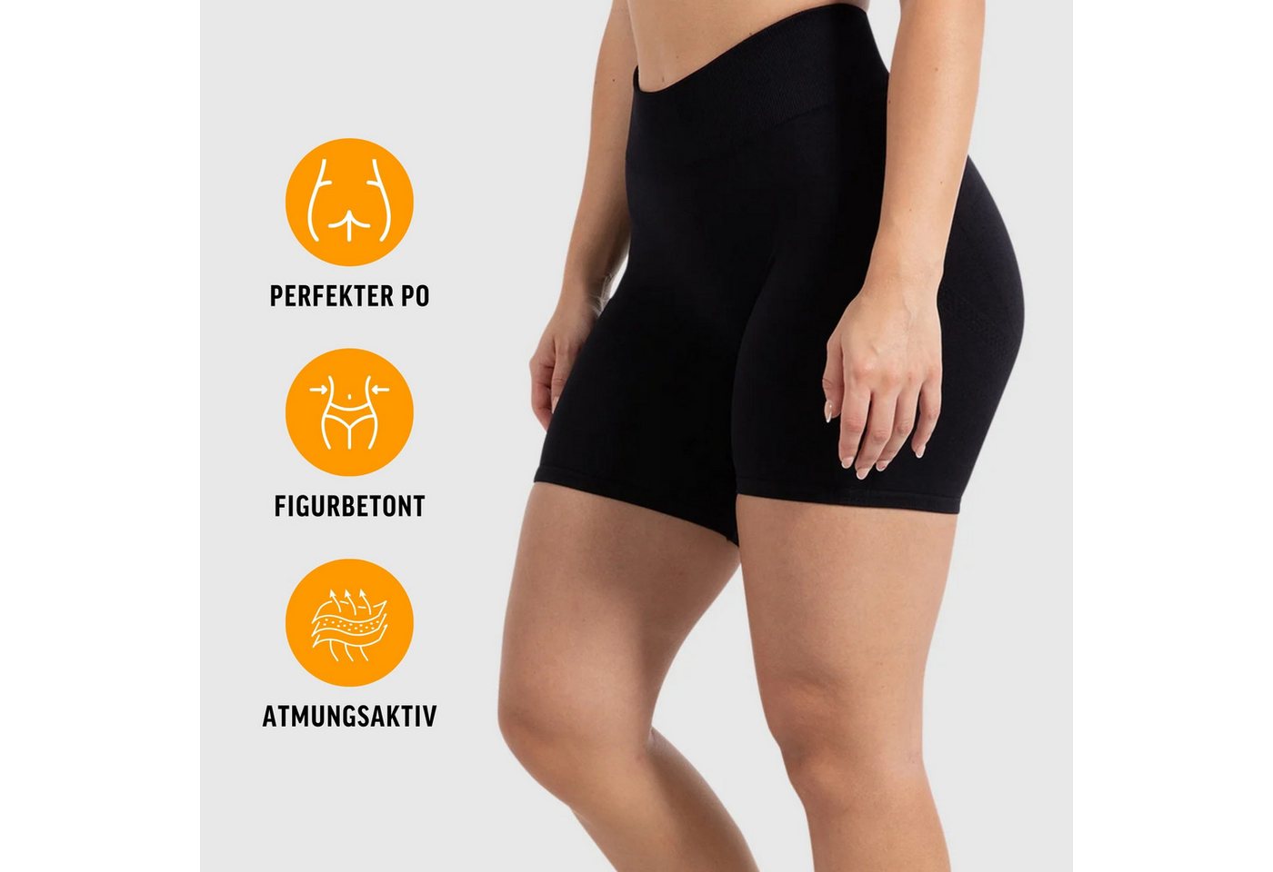 Smilodox Shorts Cetrina, High Waist Push Up Scrunch Hotpants mit hohem Bund Kurze Radlerhose Booty Scrunch Sporthose Fitness Laufen Yoga – Bild 2 von 5