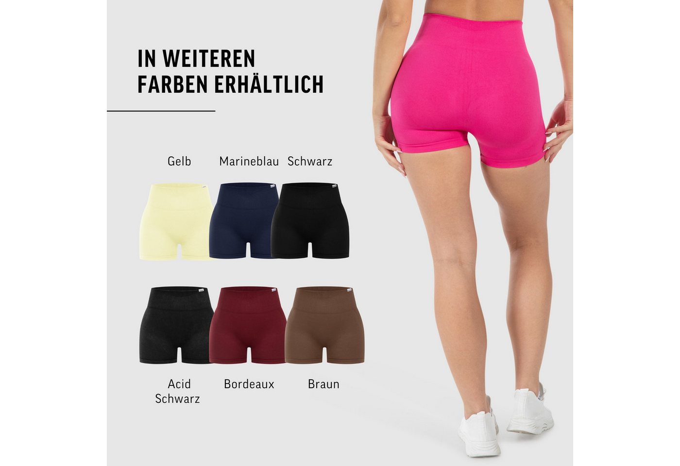 Smilodox Shorts Cetrina Pro, Seamless High Waist Hotpants, figurbetont & elastisch Kurze Radlerhose, Nahtlos, Komfort Booty Konturen, Gym Training Alltag – Bild 4 von 5