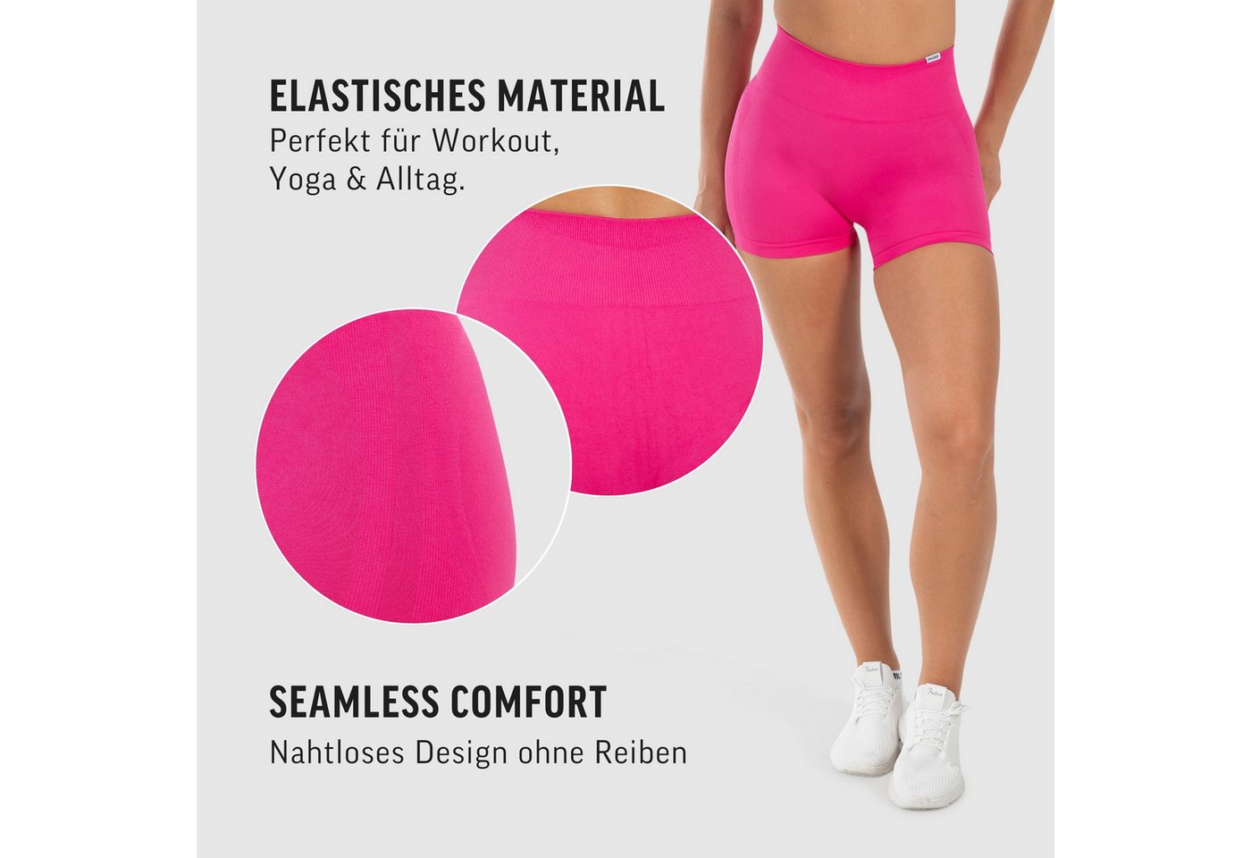 Smilodox Shorts Cetrina Pro, Seamless High Waist Hotpants, figurbetont & elastisch Kurze Radlerhose, Nahtlos, Komfort Booty Konturen, Gym Training Alltag – Bild 5 von 5