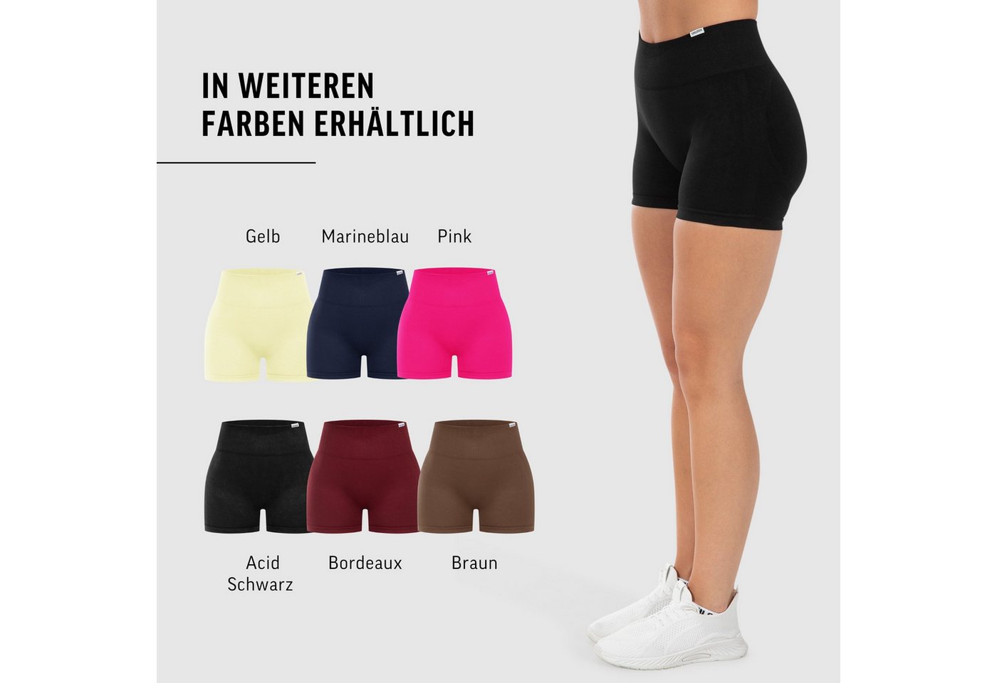 Smilodox Shorts Cetrina Pro, Seamless High Waist Hotpants, figurbetont & elastisch Kurze Radlerhose, Nahtlos, Komfort Booty Konturen, Gym Training Alltag – Bild 4 von 5