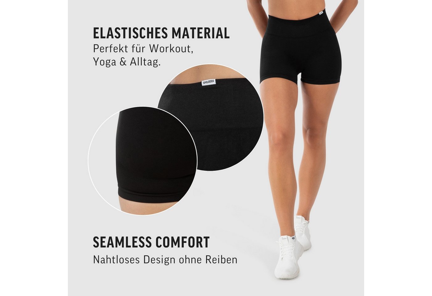 Smilodox Shorts Cetrina Pro, Seamless High Waist Hotpants, figurbetont & elastisch Kurze Radlerhose, Nahtlos, Komfort Booty Konturen, Gym Training Alltag – Bild 5 von 5