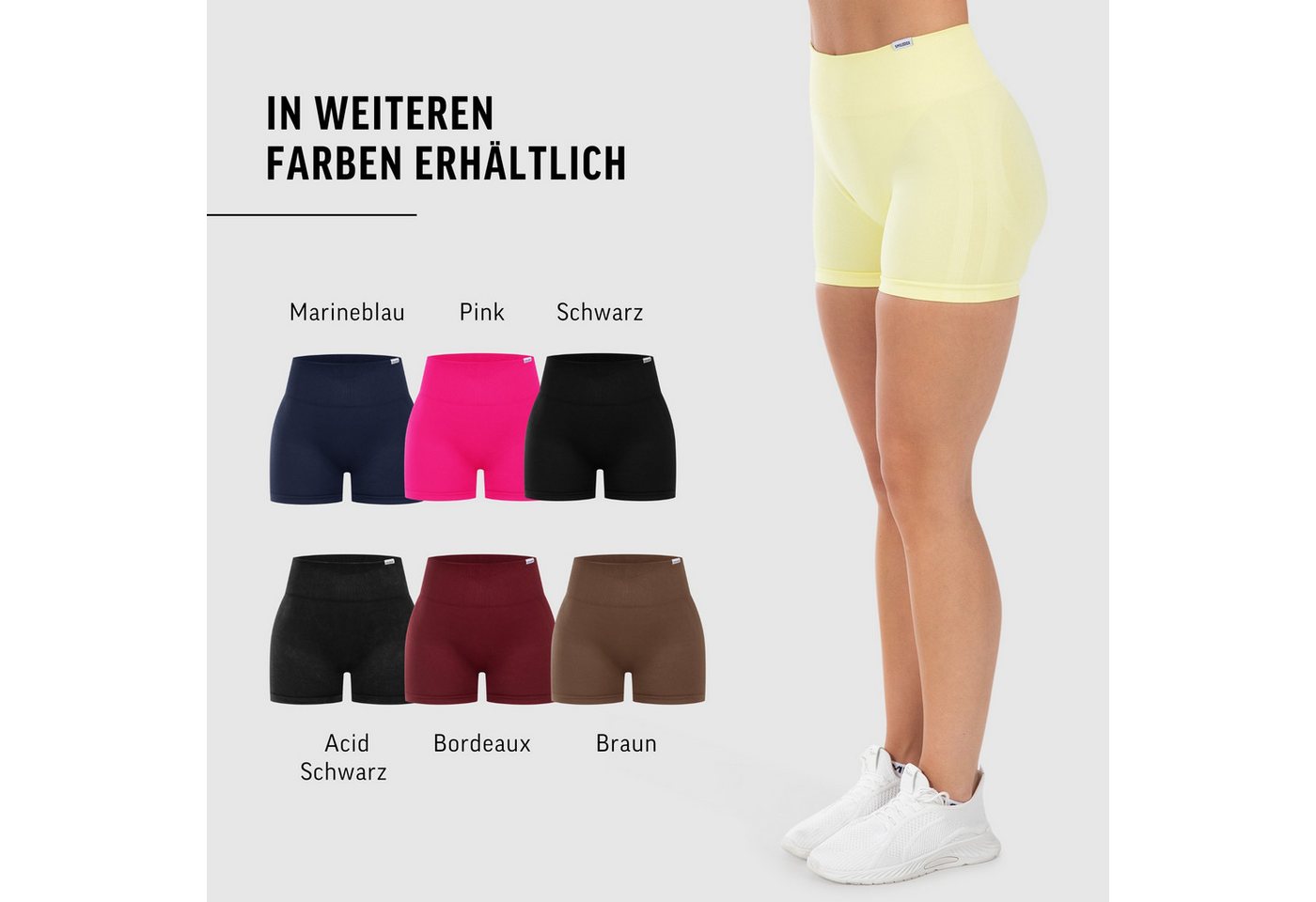 Smilodox Shorts Cetrina Pro, Seamless High Waist Hotpants, figurbetont & elastisch Kurze Radlerhose, Nahtlos, Komfort Booty Konturen, Gym Training Alltag – Bild 4 von 5
