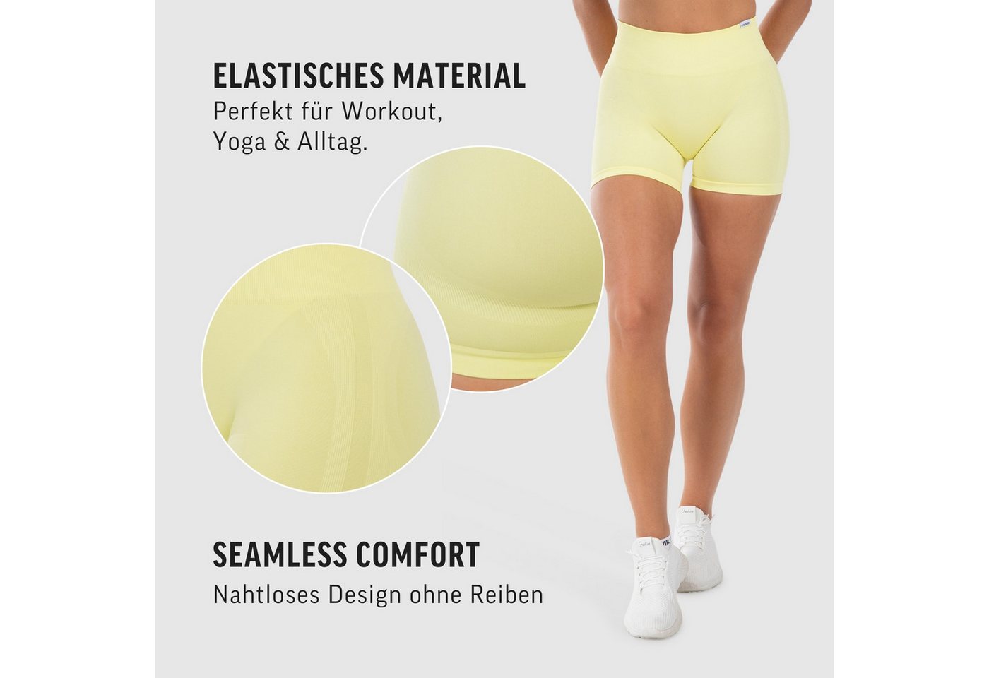 Smilodox Shorts Cetrina Pro, Seamless High Waist Hotpants, figurbetont & elastisch Kurze Radlerhose, Nahtlos, Komfort Booty Konturen, Gym Training Alltag – Bild 5 von 5