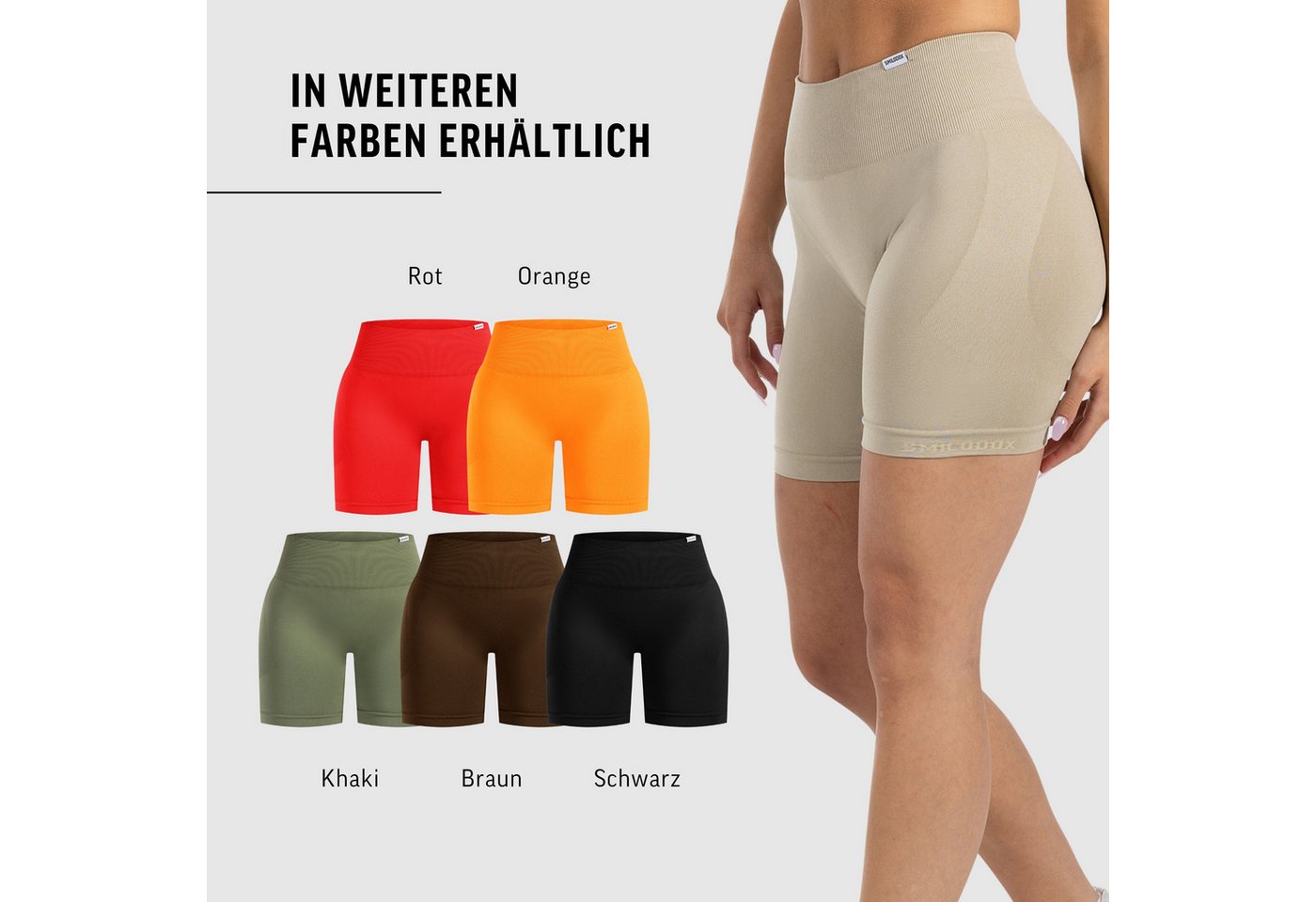 Smilodox Shorts Edina, Seamless Scrunch Sportshorts, Figurformende Po-Kontur Radlerhose Blickdicht, elastischer Bund, Sommer Workout Yoga Fitness – Bild 4 von 5