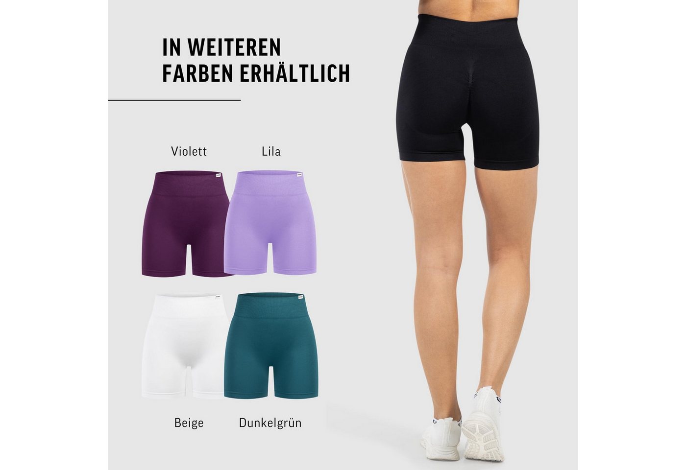 Smilodox Shorts Harly, Seamless High Waist Hotpants mit elastischem Bund Figurbetonte Passform Radlerhose Flexibles Material Training Yoga – Bild 4 von 5