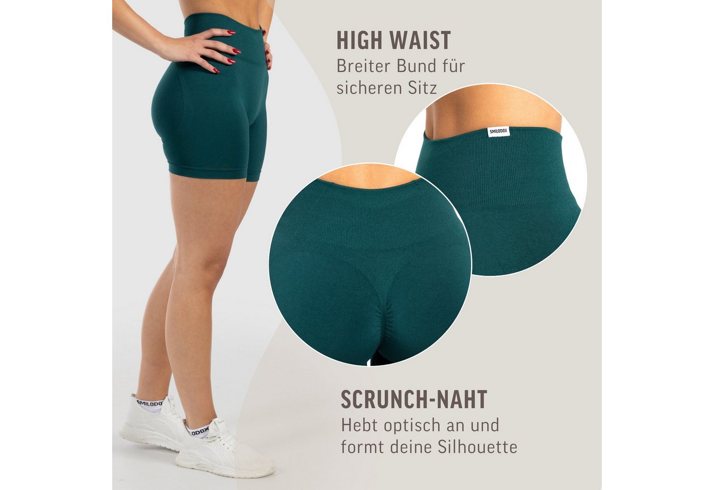 Smilodox Shorts Phelia, Pilates & Yoga Radlerhose, Scrunch-Effekt, High Waist Figurformende Workout Hose, Push-up Booty Look, Mobility Sport Shorts – Bild 5 von 5