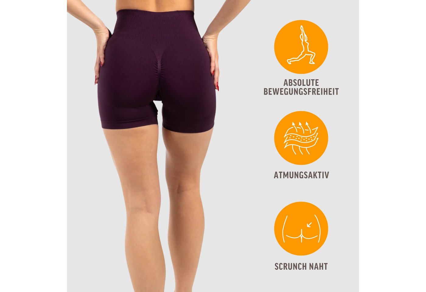 Smilodox Shorts Phelia, Pilates & Yoga Radlerhose, Scrunch-Effekt, High Waist Figurformende Workout Hose, Push-up Booty Look, Mobility Sport Shorts – Bild 2 von 5