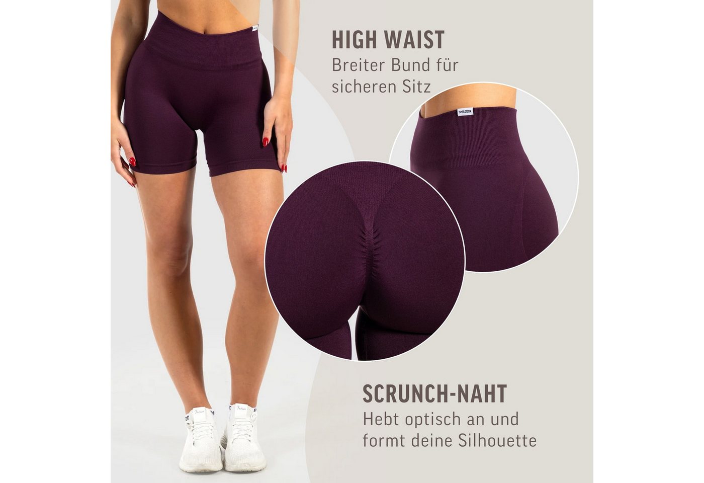 Smilodox Shorts Phelia, Pilates & Yoga Radlerhose, Scrunch-Effekt, High Waist Figurformende Workout Hose, Push-up Booty Look, Mobility Sport Shorts – Bild 5 von 5