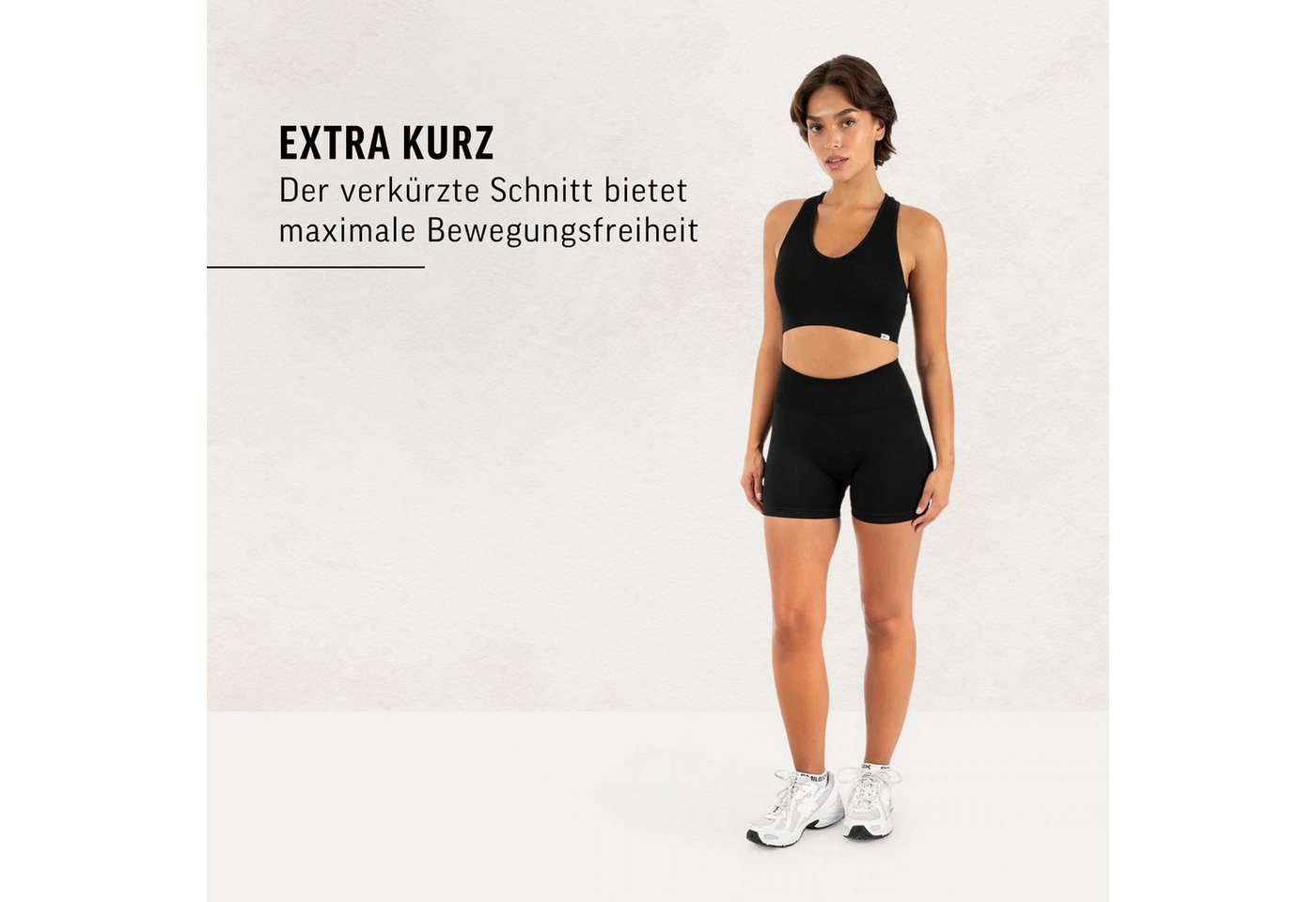 Smilodox Shorts Priska Pro, Seamless Radlerhose, High Waist Kurze Hose für Fitness nicht sichtbare Naht, V-Bund, Stretch, Gym & Yoga – Bild 3 von 5