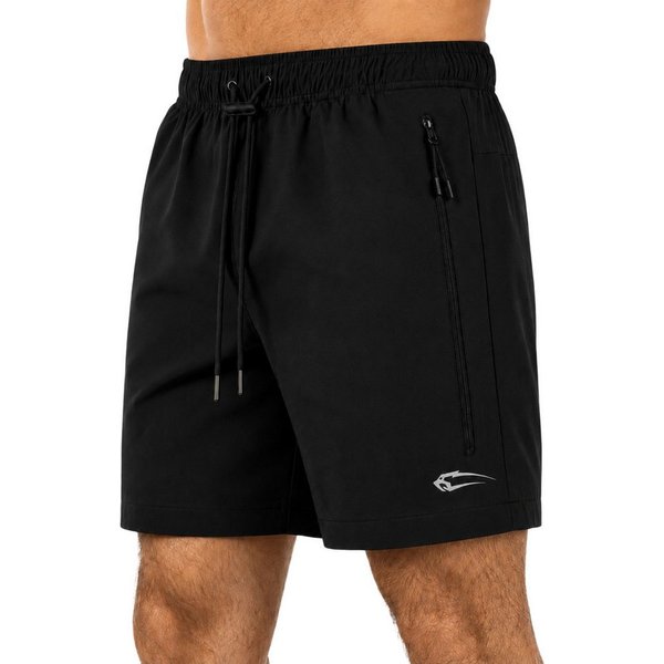 Smilodox Shorts Riven Herren, Sommershorts schnelltrocknend für Fitness & Training Zip Taschen, Gesäßtasche, Stretch, Kordelzug