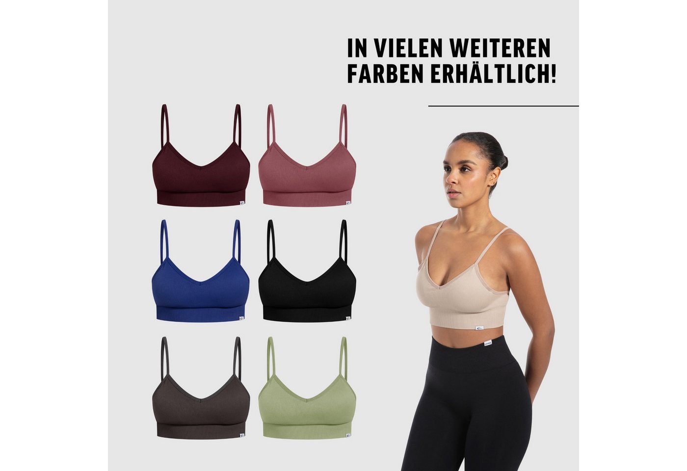 Smilodox Sport-BH Alma, Shaped Fit Yoga Bra, mit herausnehmbaren Cups V-Ausschnitt, Blickdicht, Ohne Bügel, Verstellbare Träger Sport Top – Bild 4 von 5