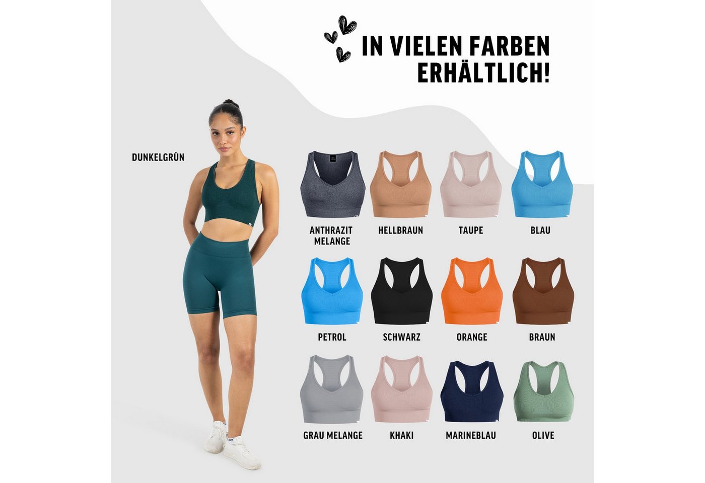 Smilodox Sport-BH Amaze Pro, Seamless Sport Bra Gerippter Stoff Fitness Yoga Alltag Raberback Top, Atmungsaktiv, ohne Bügel, Fitness – Bild 4 von 5