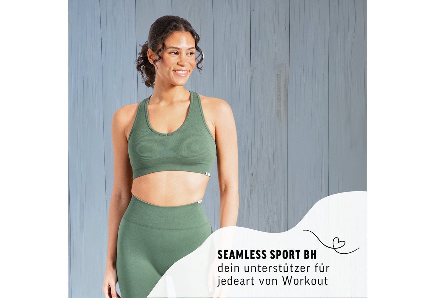 Smilodox Sport-BH Amaze Pro, Seamless Sport Bra Gerippter Stoff Fitness Yoga Alltag Raberback Top, Atmungsaktiv, ohne Bügel, Fitness – Bild 3 von 5
