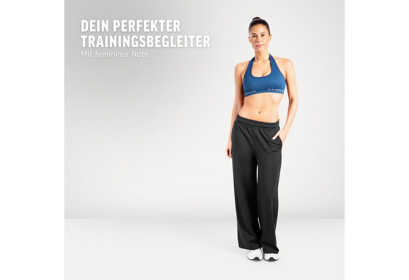 Smilodox Sport-BH Azura, Seamless Sport Top Rückenfrei Starker Halt Fitness Alltag Scrunch Bra ohne Bügel Atmungsaktiv Yoga Gym Bustier Schriftzug – Bild 3 von 5