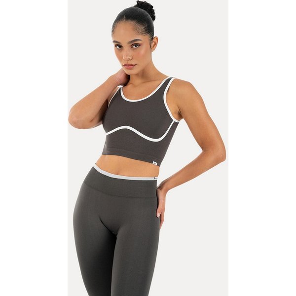 Smilodox Sport-BH Calen, Bustier Damen, Shaped Fit, Fitness Bra, Gym & Freizeit Kontrastdetails, Rippbund, Shaped Fit, weiches Strickmaterial