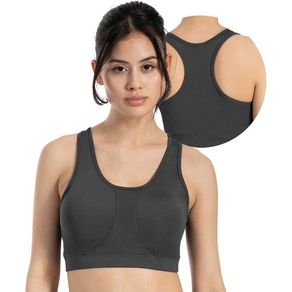 Smilodox Sport-BH Candace, Shaped Fit Bra Racerback, breites Unterbrustband leicher Halt elastisch & bequem, Yoga Alltag Training aktive Bewegungsfreiheit