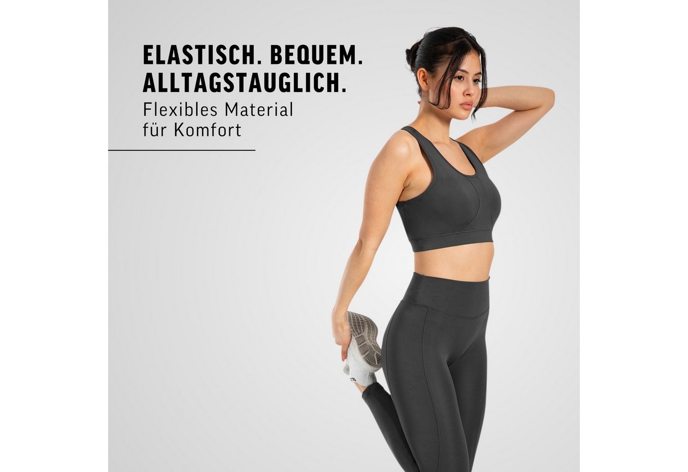 Smilodox Sport-BH Candace, Shaped Fit Bra Racerback, breites Unterbrustband leicher Halt elastisch & bequem, Yoga Alltag Training aktive Bewegungsfreiheit – Bild 3 von 5