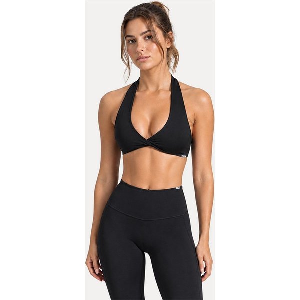 Smilodox Sport-BH Myrah Twisted, Shaped Fit Wickel-V-Ausschnitt & offener Rücken Yoga Bra, elastisches Funktionsmaterial, Ohne Bügel, Alltag & Gym