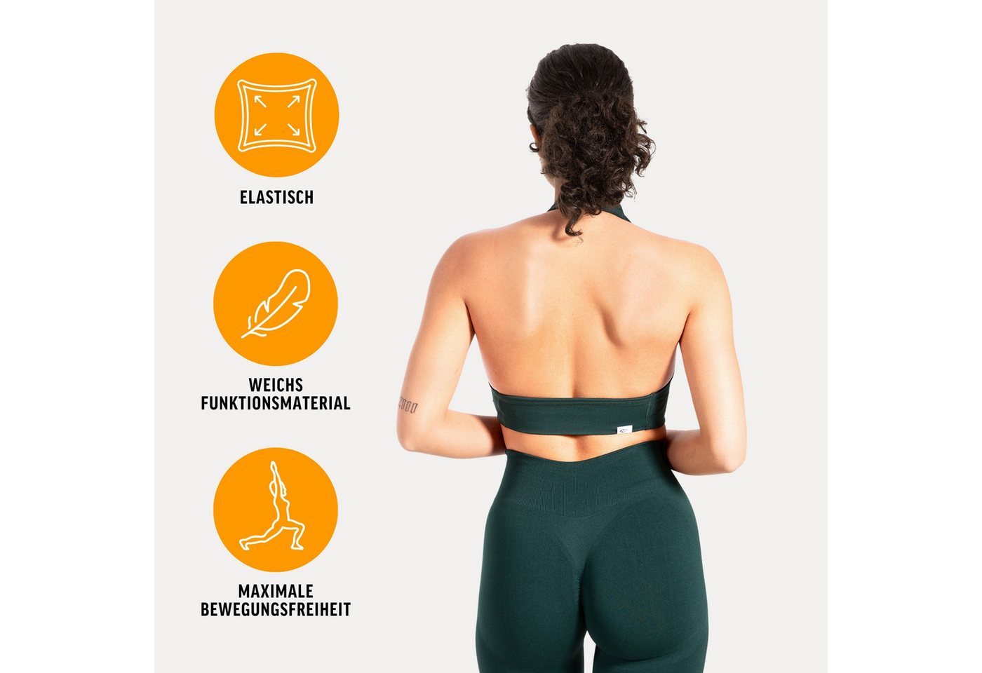 Smilodox Sport-BH Myrah Twisted, Shaped Fit Wickel-V-Ausschnitt & offener Rücken Yoga Bra, elastisches Funktionsmaterial, Ohne Bügel, Alltag & Gym – Bild 2 von 5