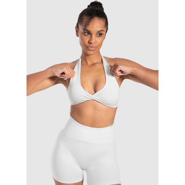 Smilodox Sport-BH Myrah Twisted, Shaped Fit Wickel-V-Ausschnitt & offener Rücken Yoga Bra, elastisches Funktionsmaterial, Ohne Bügel, Alltag & Gym