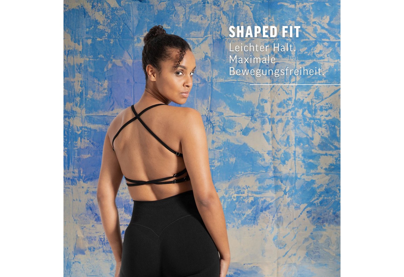 Smilodox Sport-BH Sena, Shaped Fit Top, offener Rücken, überkreuzte Träger Push Up BH, atmungsaktives Material, leichtes Training Freizeit – Bild 3 von 5