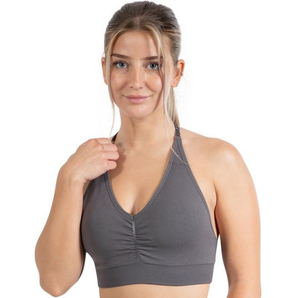 Smilodox Sport-BH Silvia, Sport Bra Shaped Fit Neckholder Design Yoga Alltag Seamless BH Herausnehmbare Cups Verstellbare Träger Top Fitness