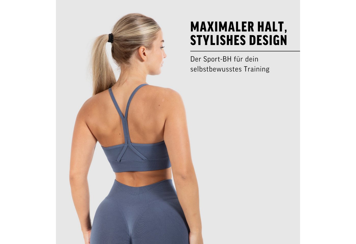 Smilodox Sport-BH Solid Scrunch, Ohne Bügel BH, Shaped Fit Yoga Bra, V-Ausschnitt Herausnehmbare Cups, Blickdichter Push Up BH, Verstellbare Träger – Bild 3 von 5