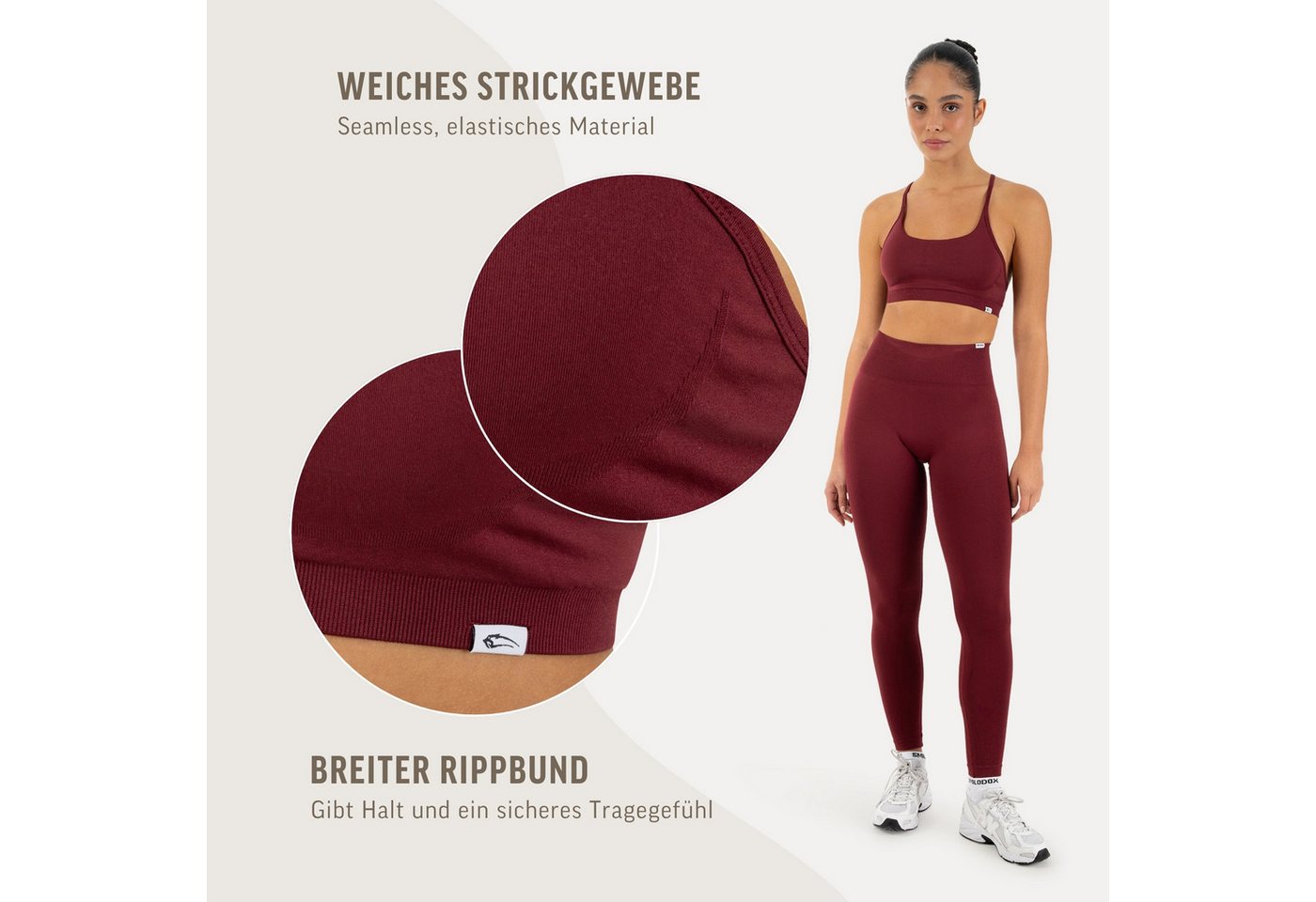Smilodox Sport-BH Timea, Bustier Damen, Shaped Fit, Fitness Bra, Gym & Freizeit Racerback, Rippbund, elastisch, weiches Material, Stretch – Bild 5 von 5