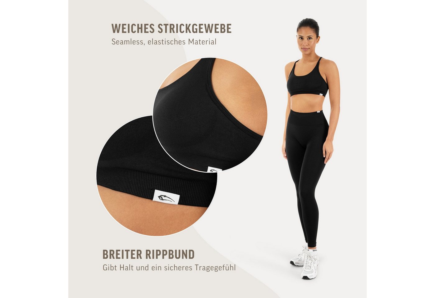Smilodox Sport-BH Timea, Bustier Damen, Shaped Fit, Fitness Bra, Gym & Freizeit Racerback, Rippbund, elastisch, weiches Material, Stretch – Bild 5 von 5