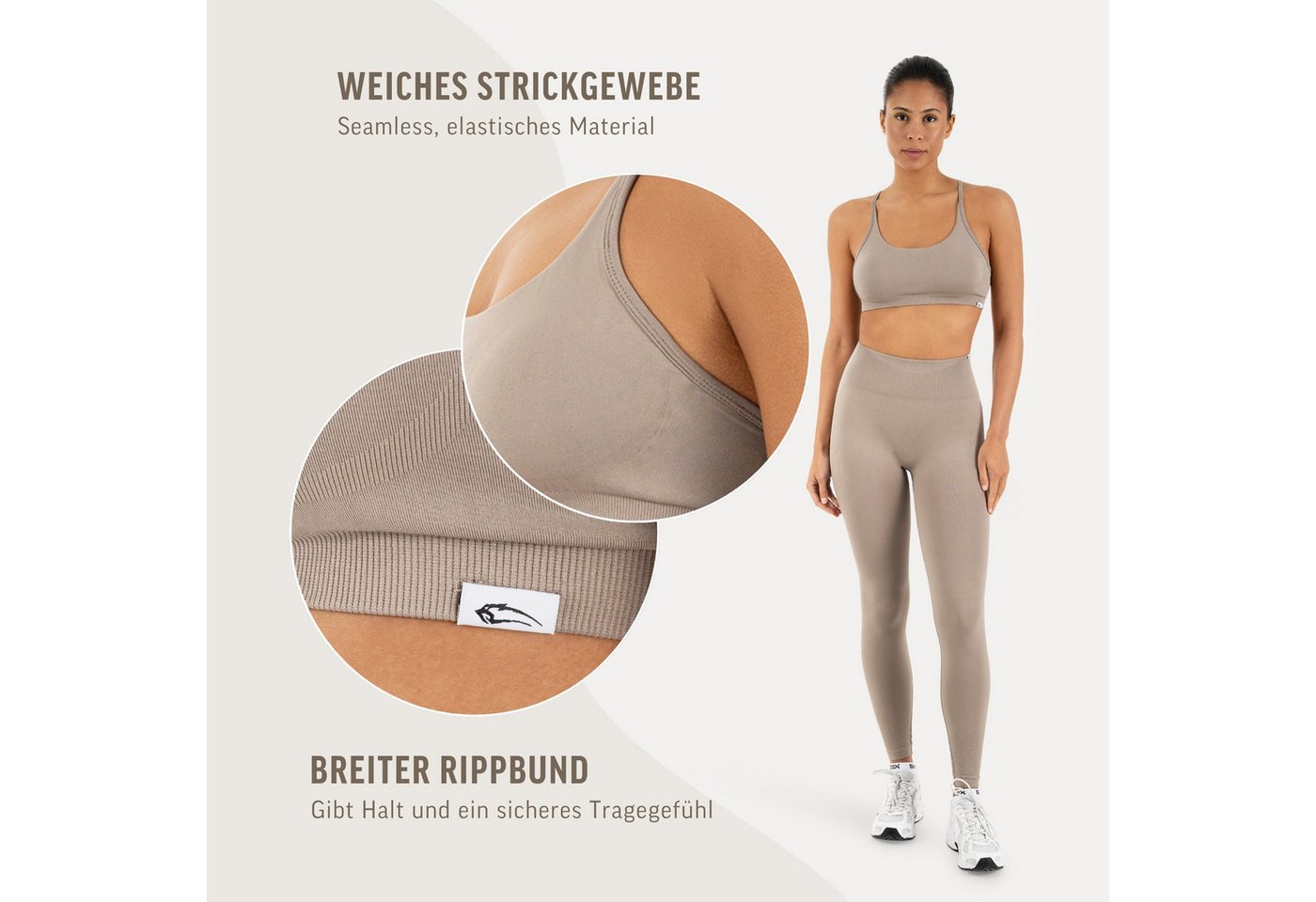 Smilodox Sport-BH Timea, Bustier Damen, Shaped Fit, Fitness Bra, Gym & Freizeit Racerback, Rippbund, elastisch, weiches Material, Stretch – Bild 5 von 5