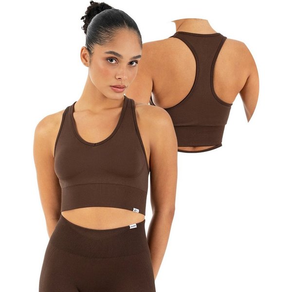Smilodox Sport-BH Vonda, Sport Top Damen, Gym-BH für Workouts,Training & Yoga V-Ausschnitt, Seamless, Shaped Fit, Support-Bund, elastisch