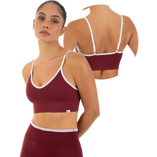 Smilodox Sport-BH Yari, Fitness- BH Damen, Shaped Fit, Bra mit Rippstruktur, Gym Rippstruktur, verstellbare Träger, Shaped Fit, weiches Material
