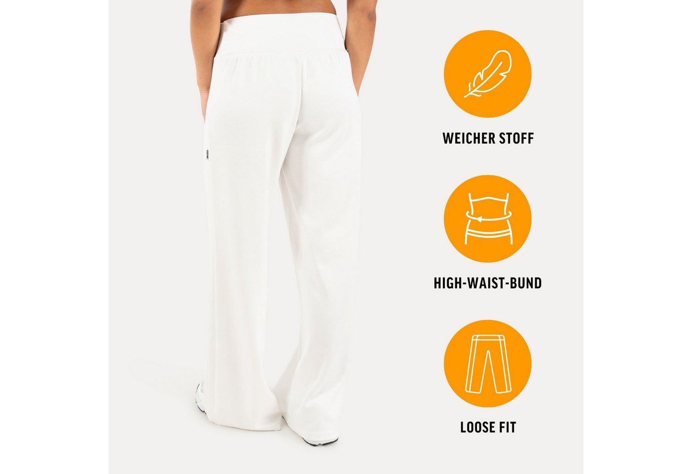 Smilodox Stoffhose Jorina, Elegante Freizeithose, High Waist, V-Shape, Casual & Business Loose Fit Business Pants, Wide Leg, Stretch Bund, Bewegungsfreiheit – Bild 2 von 5