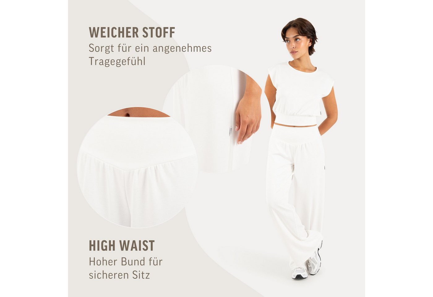 Smilodox Stoffhose Jorina, Elegante Freizeithose, High Waist, V-Shape, Casual & Business Loose Fit Business Pants, Wide Leg, Stretch Bund, Bewegungsfreiheit – Bild 5 von 5