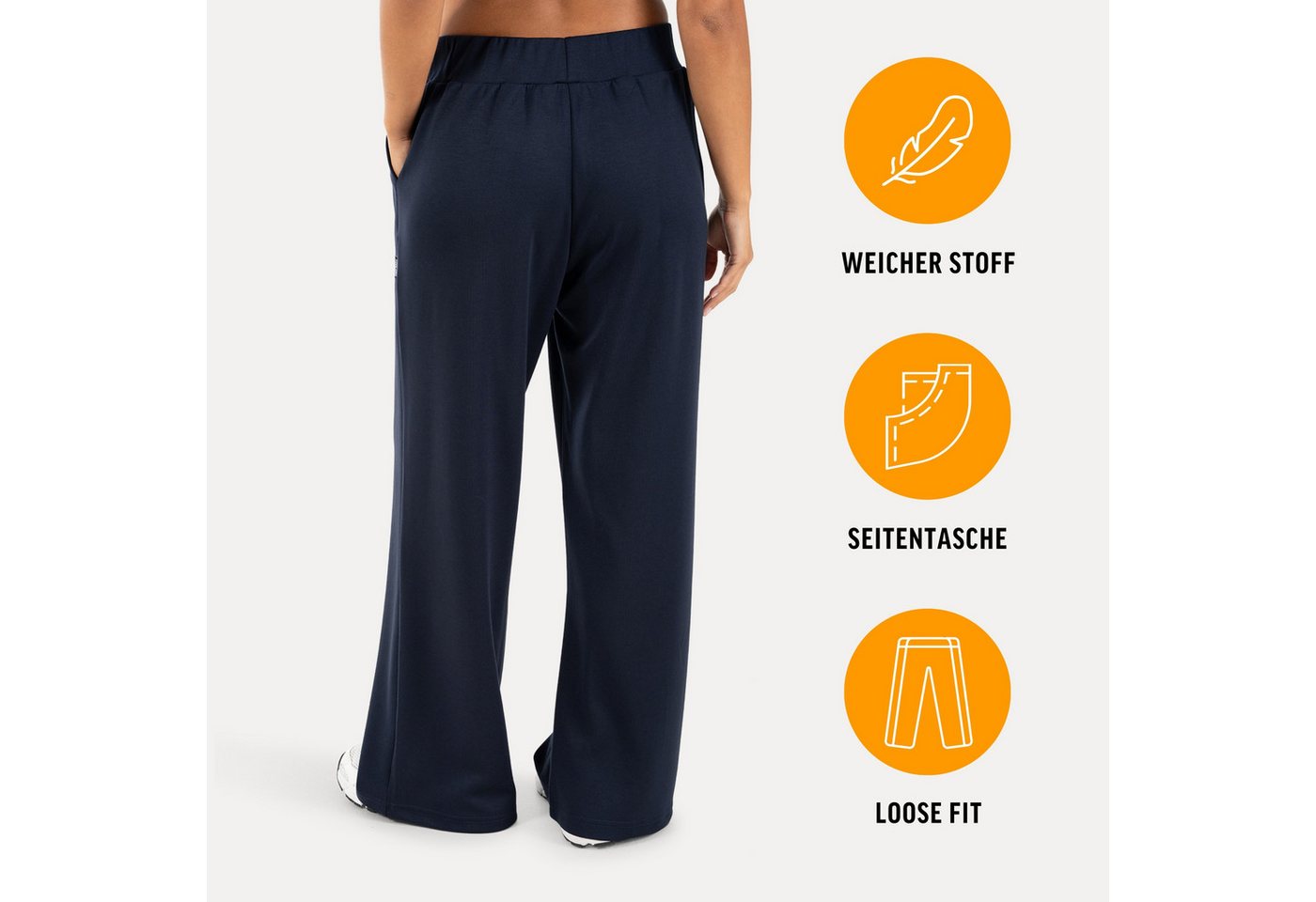 Smilodox Stoffhose Luvia, Elegante Freizeithose, Wide Leg, Stretch, Casual & Business Loose Fit Business Pants, elastischer Komfortbund, Bewegungsfreiheit – Bild 2 von 5