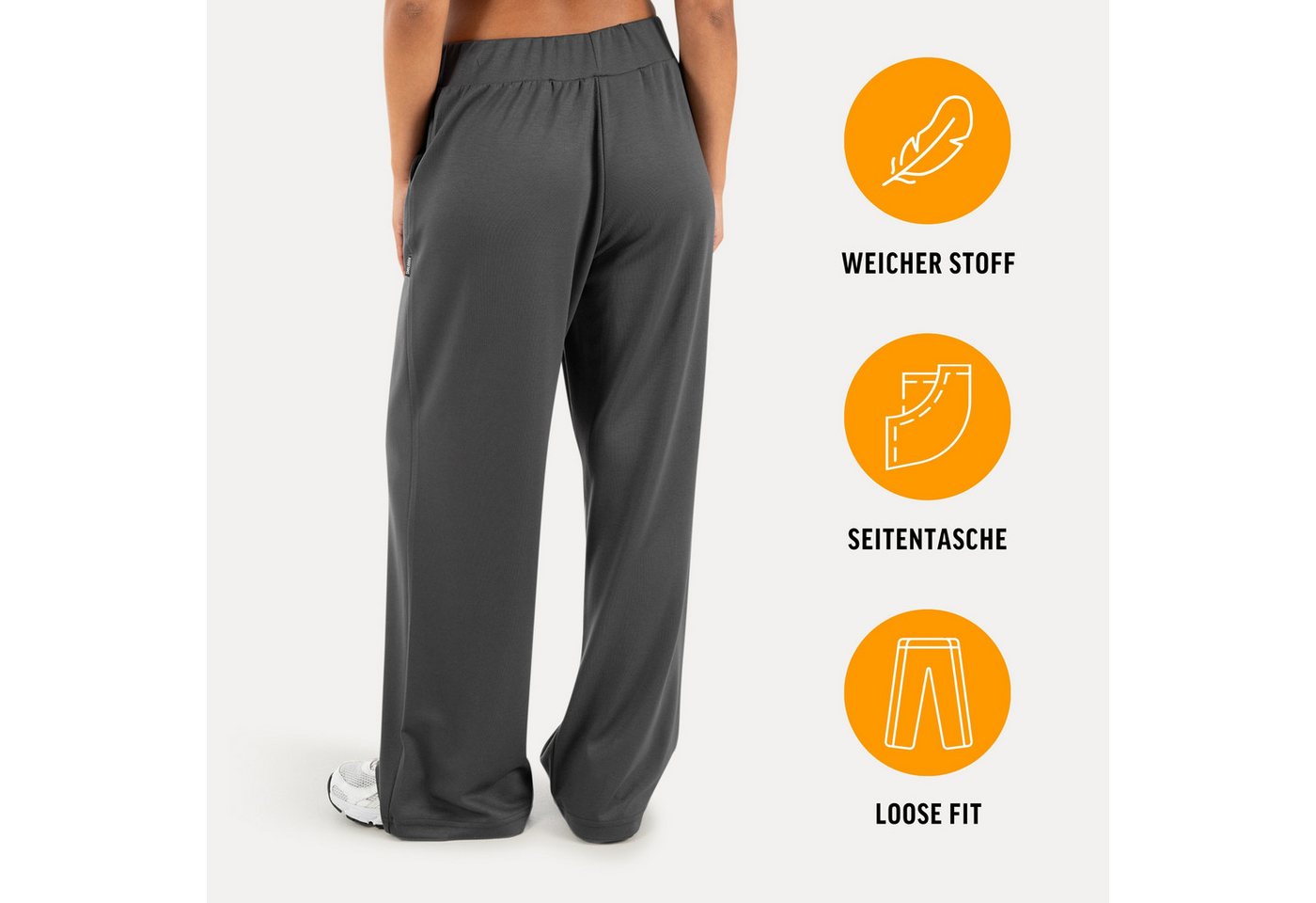 Smilodox Stoffhose Luvia, Elegante Freizeithose, Wide Leg, Stretch, Casual & Business Loose Fit Business Pants, elastischer Komfortbund, Bewegungsfreiheit – Bild 2 von 5
