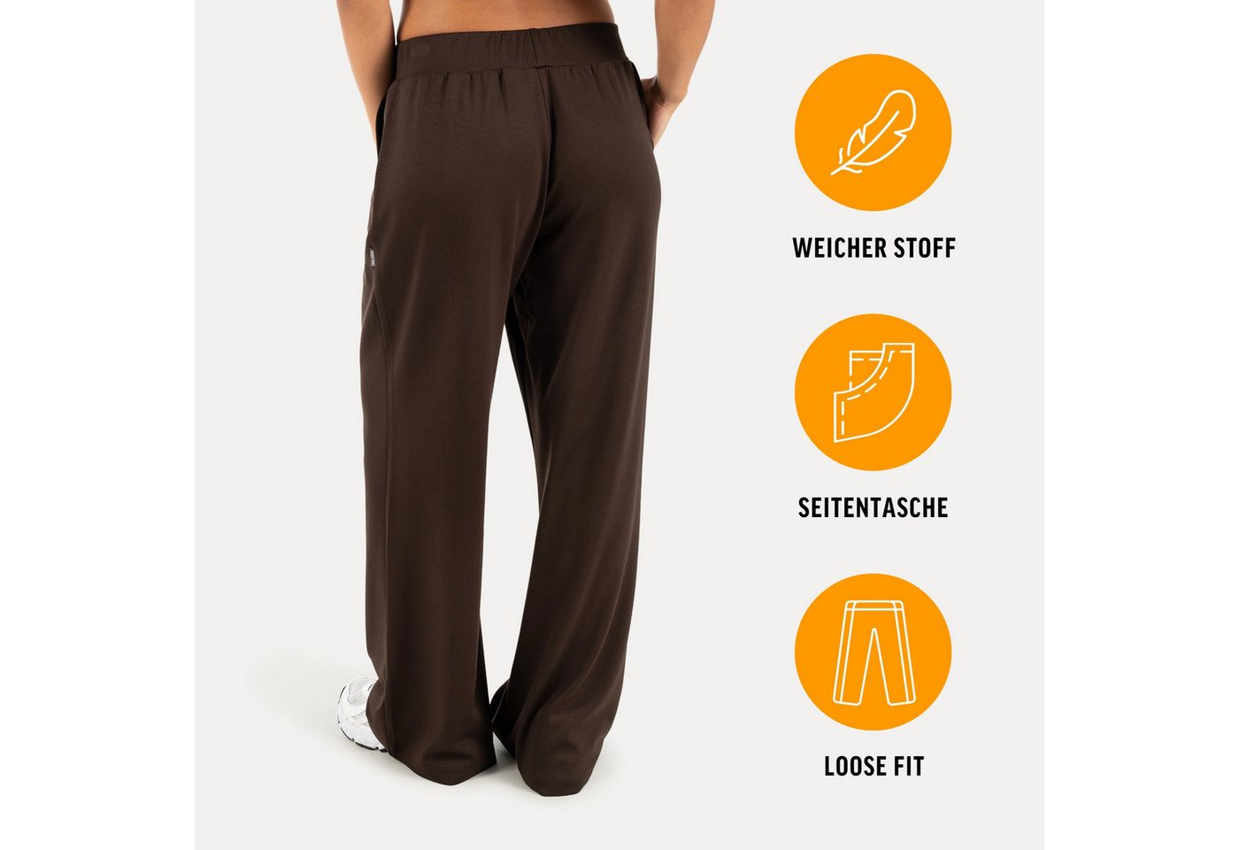 Smilodox Stoffhose Luvia, Elegante Freizeithose, Wide Leg, Stretch, Casual & Business Loose Fit Business Pants, elastischer Komfortbund, Bewegungsfreiheit – Bild 2 von 5