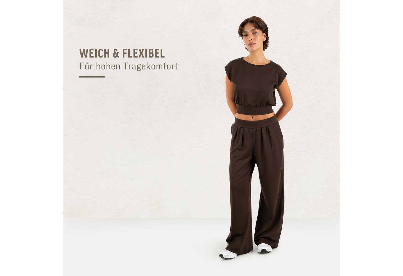 Smilodox Stoffhose Luvia, Elegante Freizeithose, Wide Leg, Stretch, Casual & Business Loose Fit Business Pants, elastischer Komfortbund, Bewegungsfreiheit – Bild 3 von 5