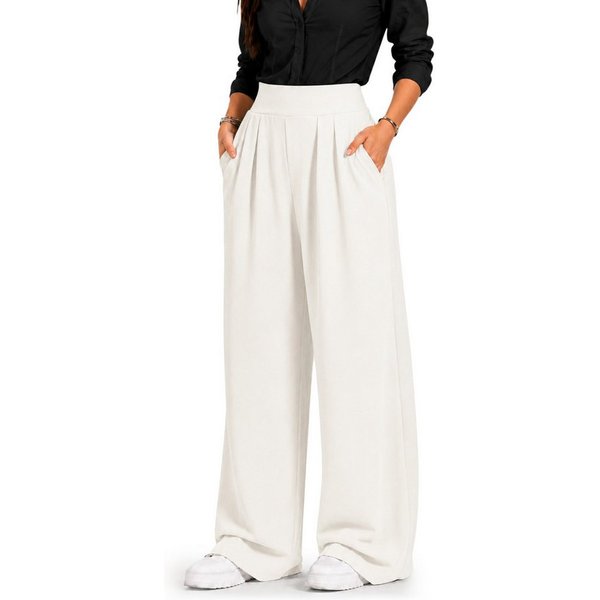 Smilodox Stoffhose Luvia, Elegante Freizeithose, Wide Leg, Stretch, Casual & Business Loose Fit Business Pants, elastischer Komfortbund, Bewegungsfreiheit