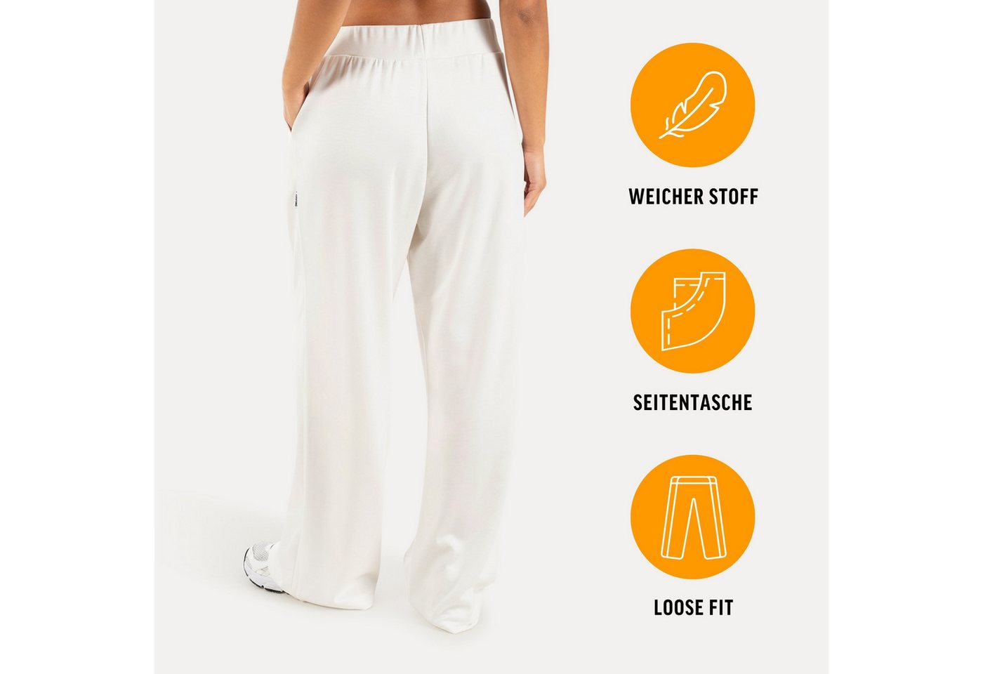 Smilodox Stoffhose Luvia, Elegante Freizeithose, Wide Leg, Stretch, Casual & Business Loose Fit Business Pants, elastischer Komfortbund, Bewegungsfreiheit – Bild 2 von 5