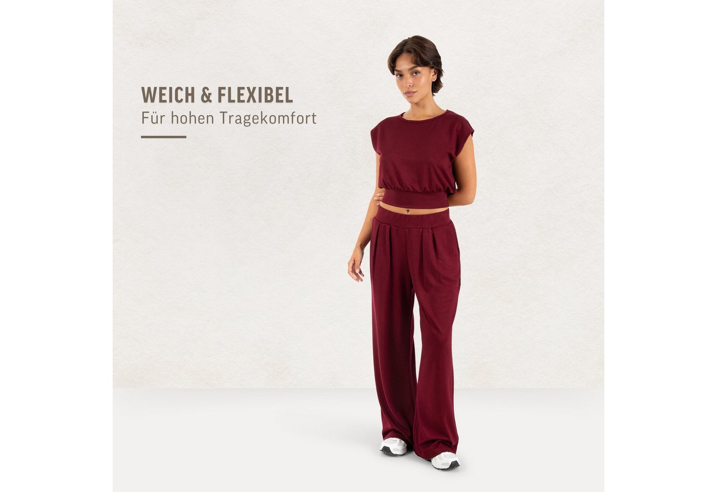 Smilodox Stoffhose Luvia, Elegante Freizeithose, Wide Leg, Stretch, Casual & Business Loose Fit Business Pants, elastischer Komfortbund, Bewegungsfreiheit – Bild 3 von 5