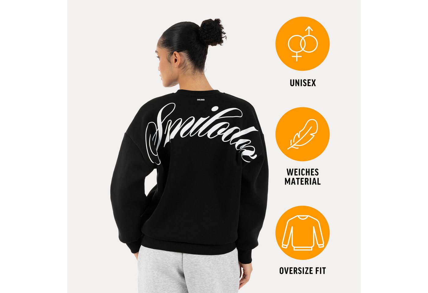 Smilodox Sweatshirt Feyd, Pullover Unisex Oversize Sweater mit Backprint & Logo weiches Material, Rippbündchen, Rundhals, Streetwear – Bild 2 von 5