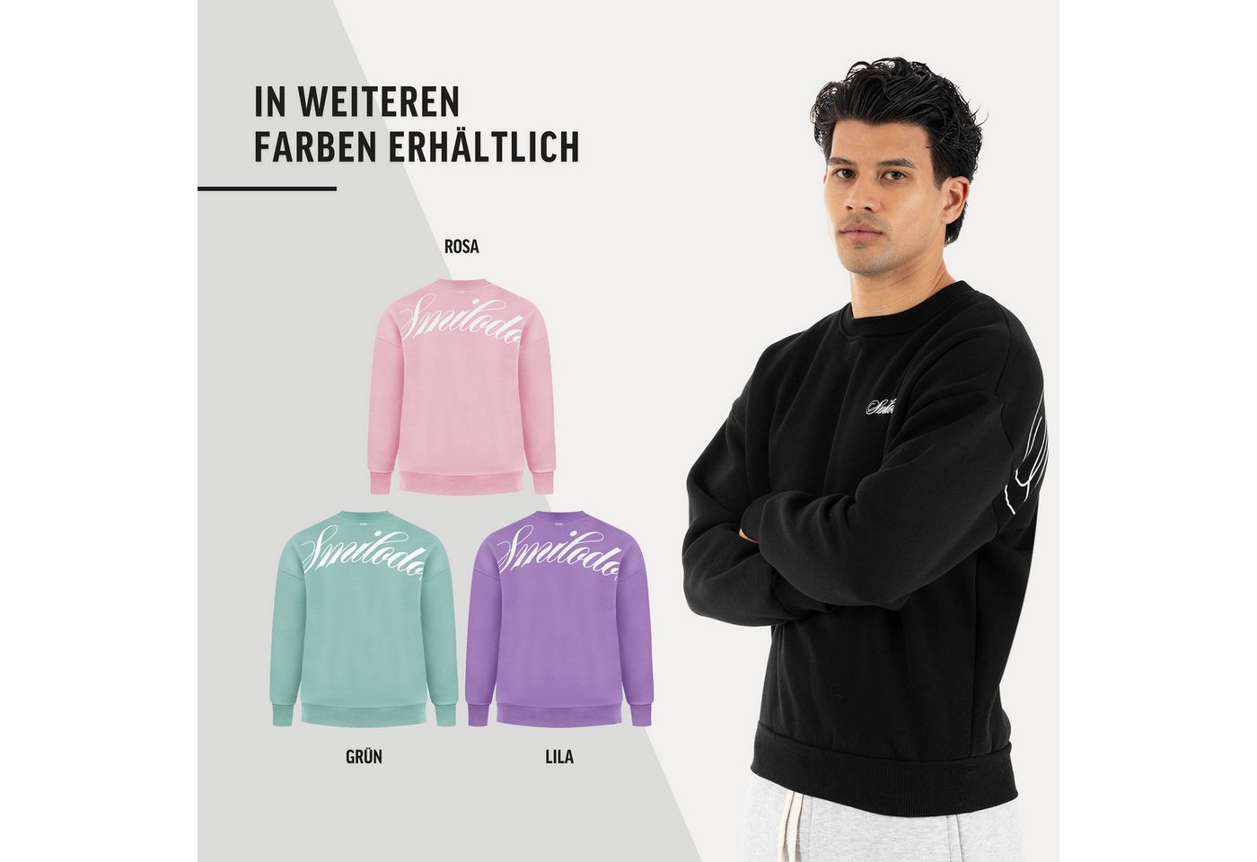 Smilodox Sweatshirt Feyd, Pullover Unisex Oversize Sweater mit Backprint & Logo weiches Material, Rippbündchen, Rundhals, Streetwear – Bild 4 von 5