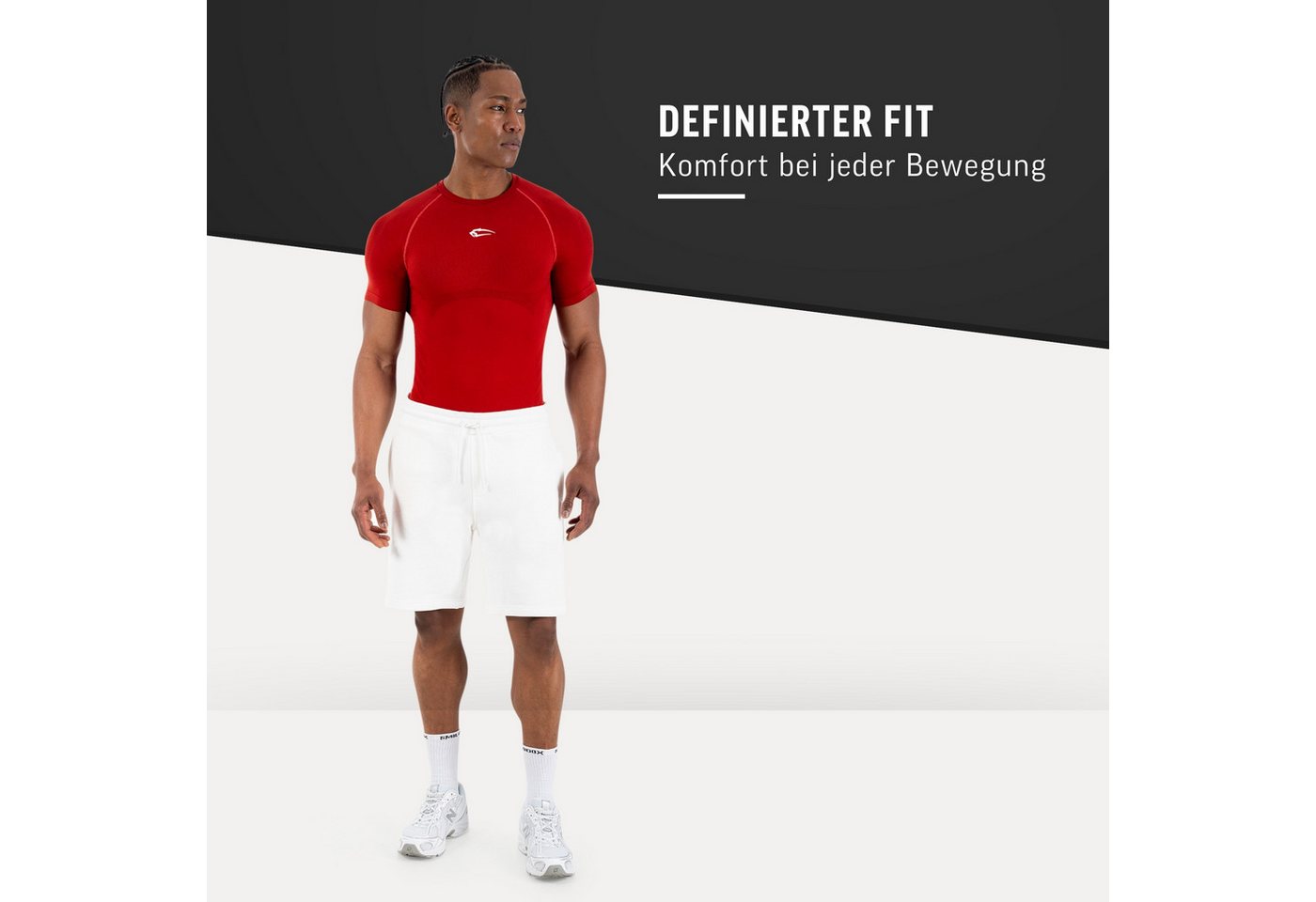 Smilodox T-Shirt Carnos, Compression Shirt Herren, Gymshirt, Seamless, Training Compression Fit, Seamless, atmungsaktiv, Body Mapping, Stretch – Bild 3 von 5